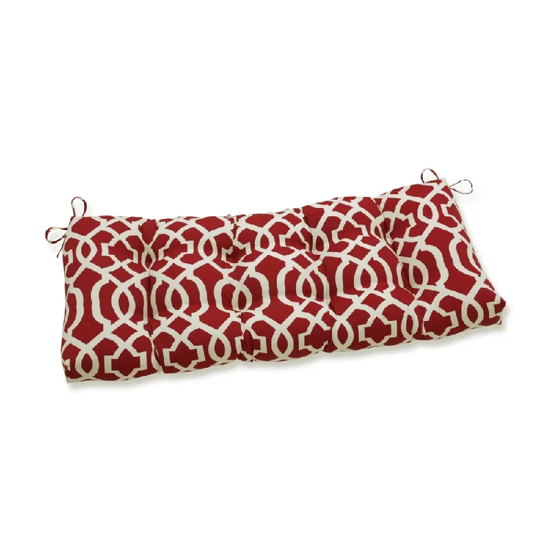 Pillow Perfect Outdoor New Geo Red Blown Bench Cushion