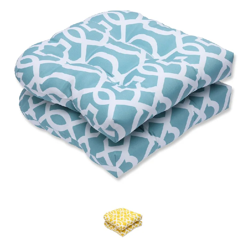 Pillow Perfect Outdoor New Geo Wicker Seat Cushion (Set of 2)