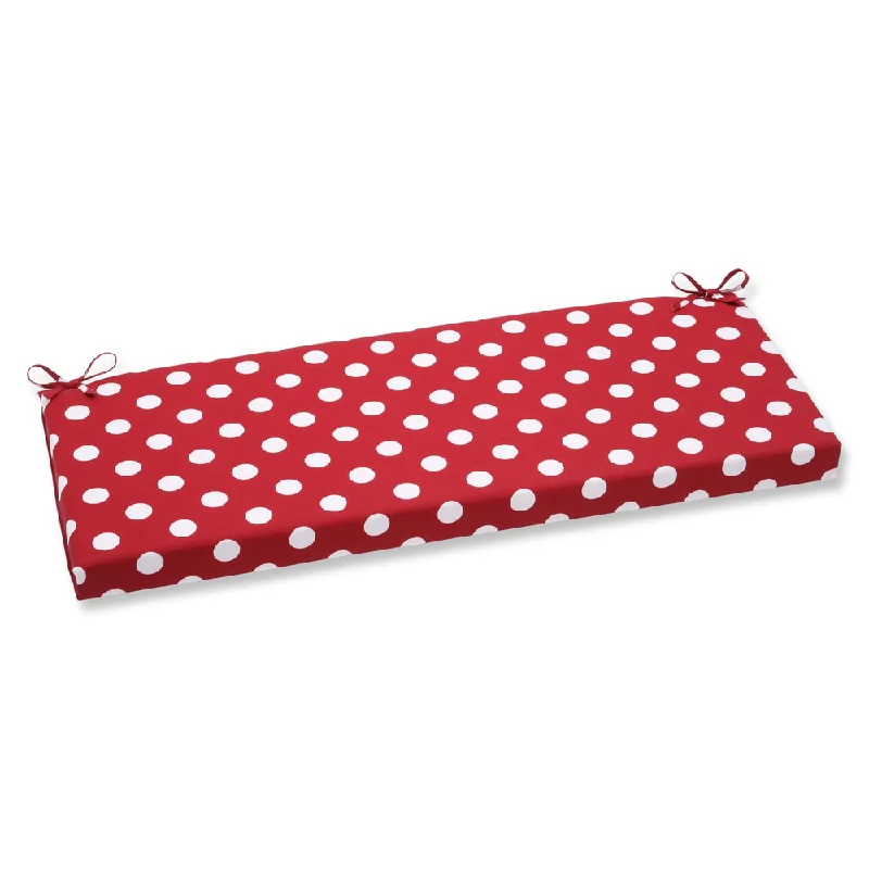 Pillow Perfect Outdoor Polka Dot Red Bench Cushion