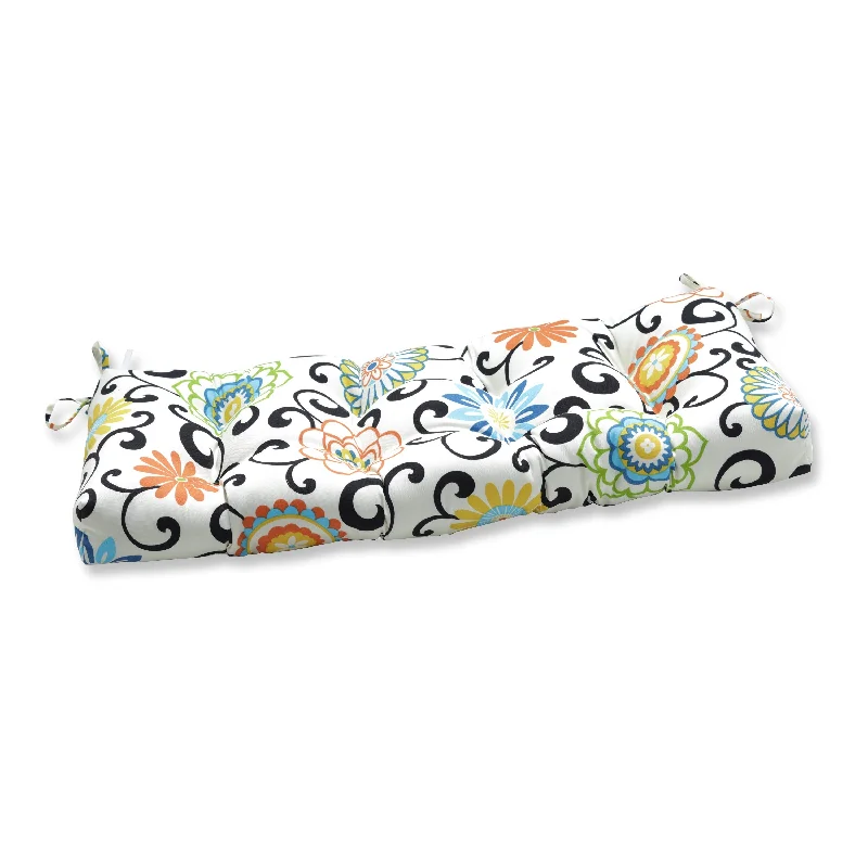 Pillow Perfect Outdoor Pom Pom Play Lagoon Blown Bench Cushion