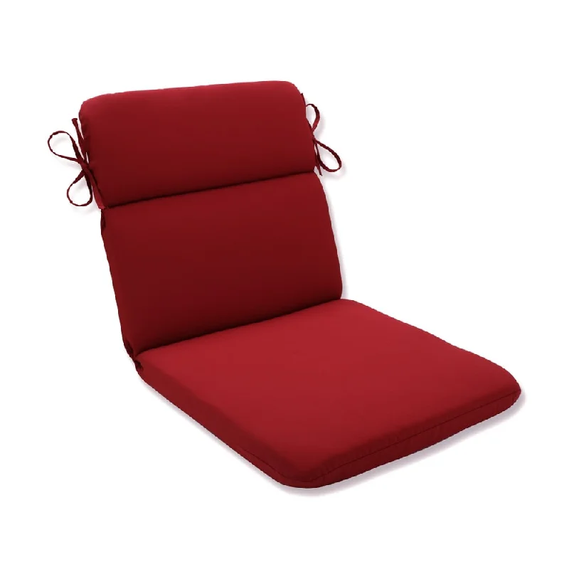 Pillow Perfect Outdoor Red Rounded Chair Cushion