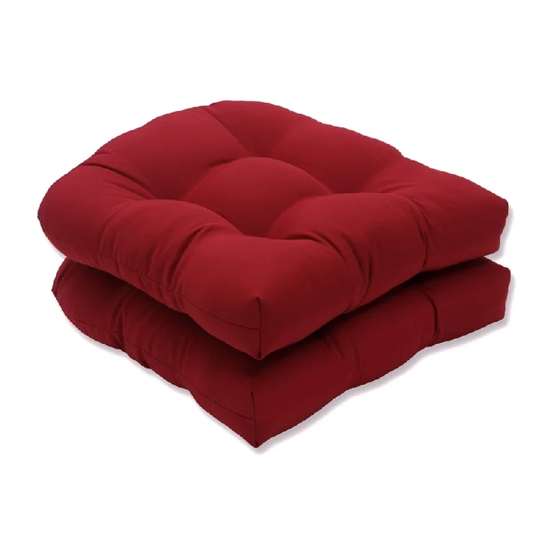 Pillow Perfect Outdoor Red Seat Cushions (Set of 2)