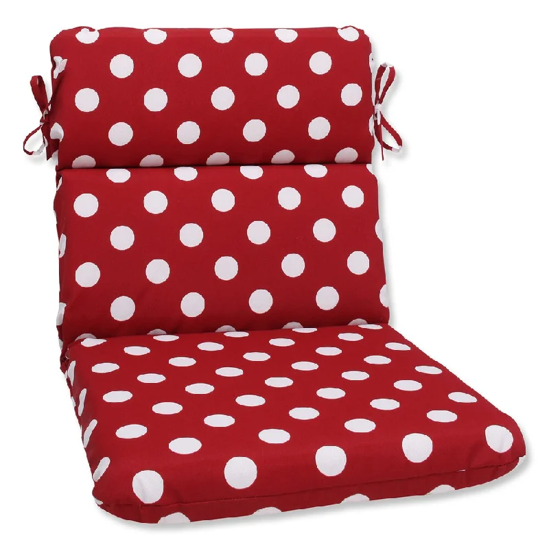 Pillow Perfect Outdoor Red/ White Polka Dot Round Chair Cushion