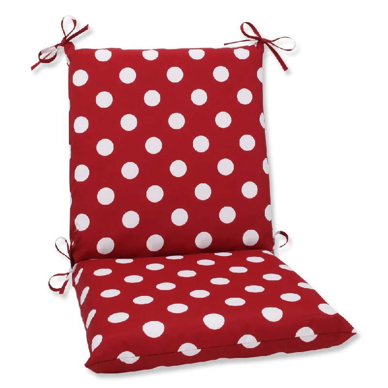 Pillow Perfect Outdoor Red/ White Polka Dot Square Chair Cushion