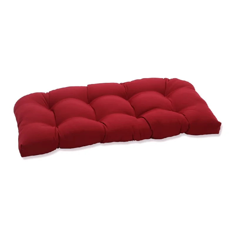 Pillow Perfect Outdoor Red Wicker Loveseat Cushion