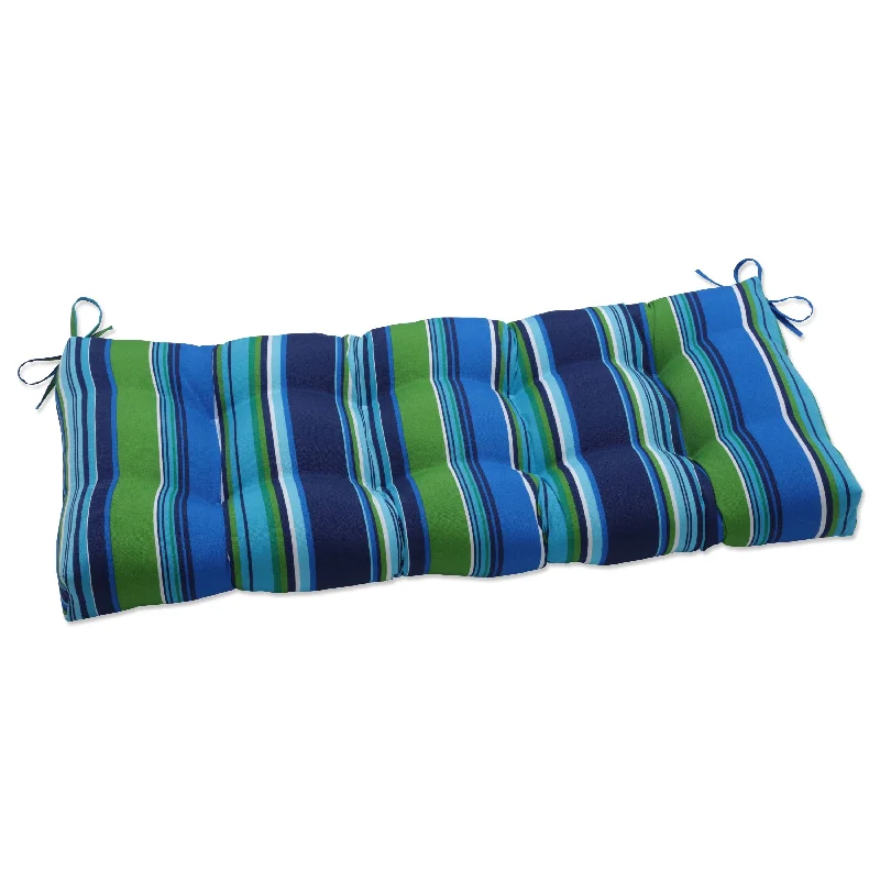 Pillow Perfect Outdoor Sea Island Blue Blown Bench Cushion