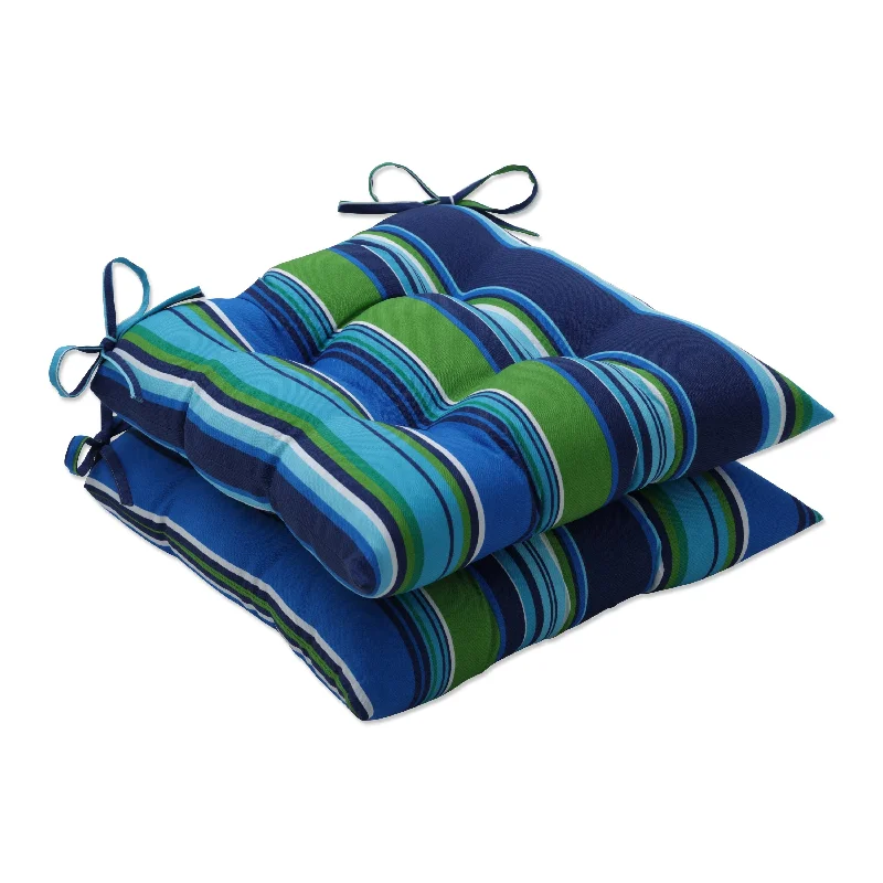 Pillow Perfect Outdoor Sea Island Blue Tufted Seat Cushions - 18.5 X 19 X 5 - 18.5 X 19 X 5