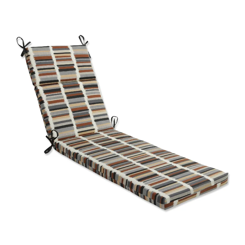 Pillow Perfect Outdoor Solar Stripe Ebony Chaise Lounge Cushion - 72.5 X 21 X 3 - 72.5 X 21 X 3