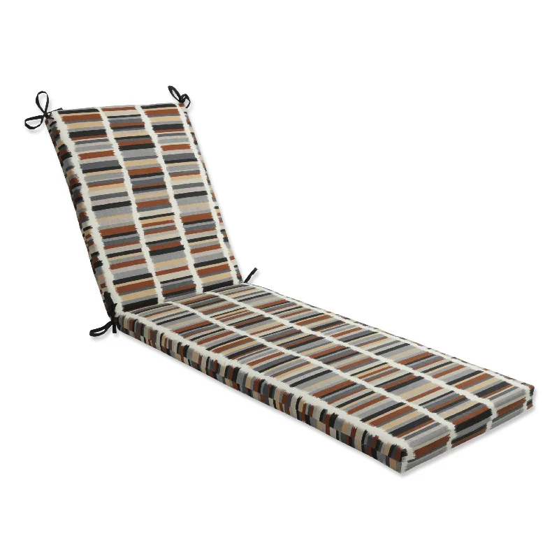 Pillow Perfect Outdoor Solar Stripe Ebony Chaise Lounge Cushion 80x23x3 - 80 X 23 X 3 - 80 X 23 X 3