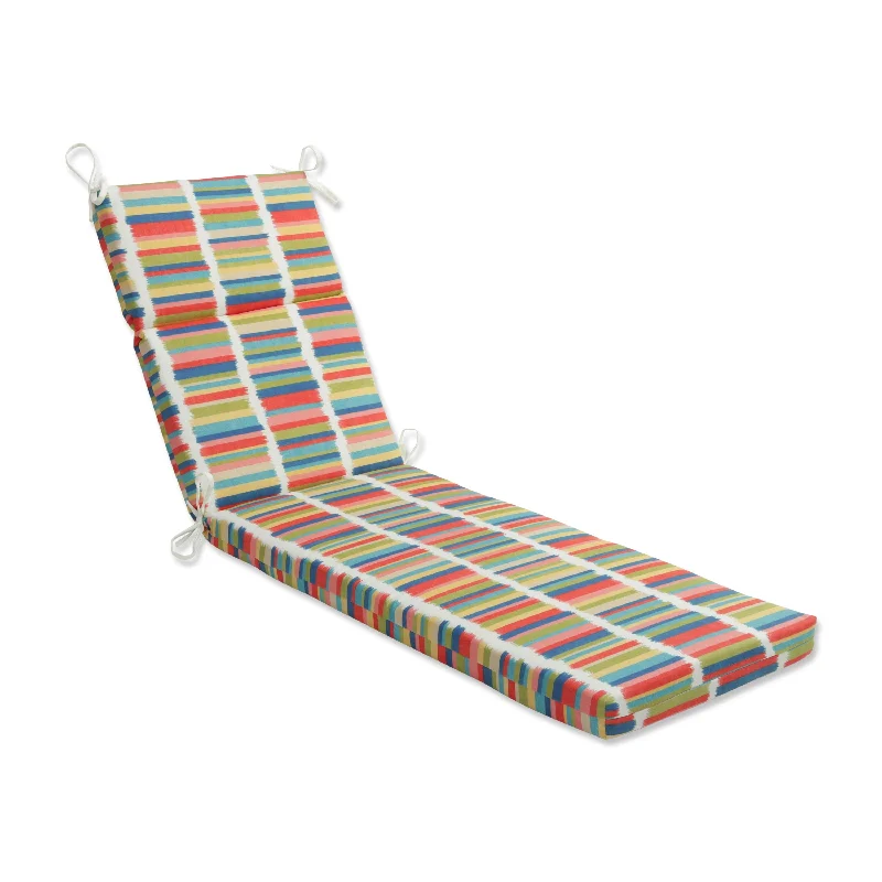 Pillow Perfect Outdoor Solar Stripe Fruit Punch Chaise Lounge Cushion - 72.5 X 21 X 3 - 72.5 X 21 X 3