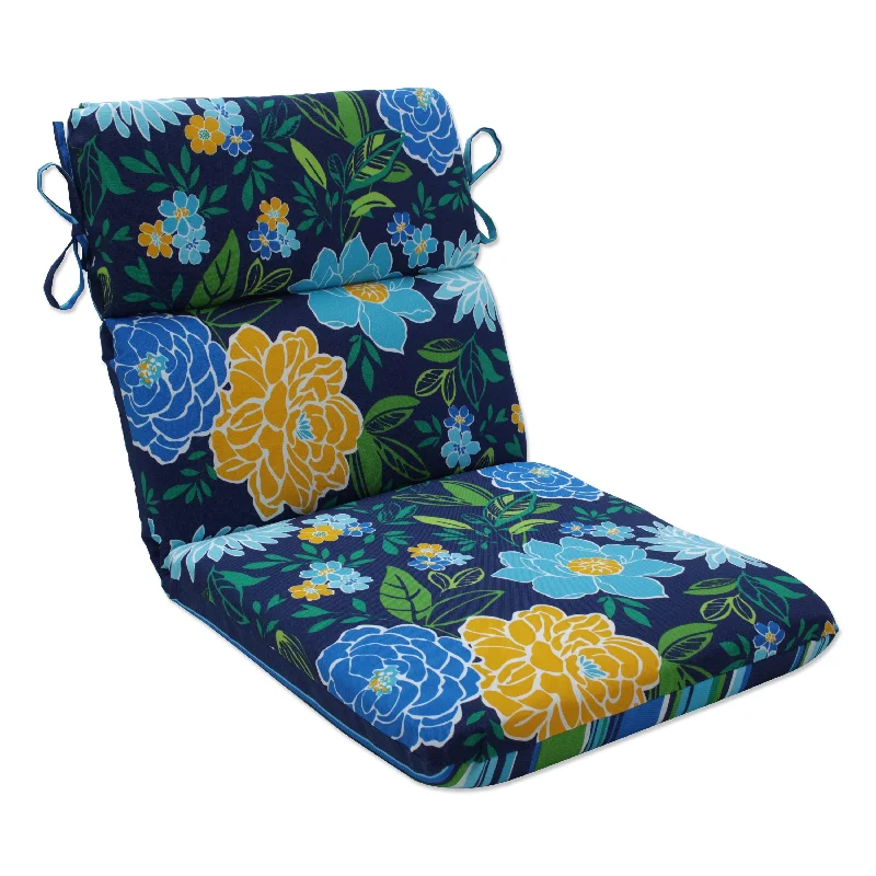 Pillow Perfect Outdoor Spring Bling Blue\Sea Island Stripe Blue Rounded Corners Chair Cushion - 40.5 X 21 X 3 - 40.5 X 21 X 3