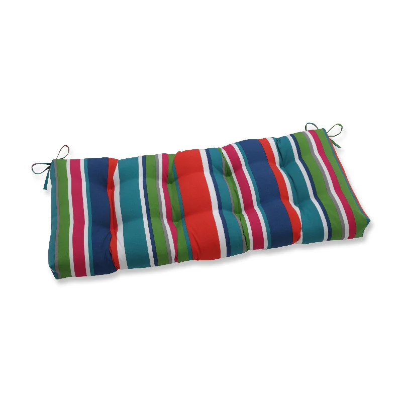 Pillow Perfect Outdoor St. Lucia Stripe 44" Blown Bench Cushion - 18 X 44 X 5 - 18 X 44 X 5