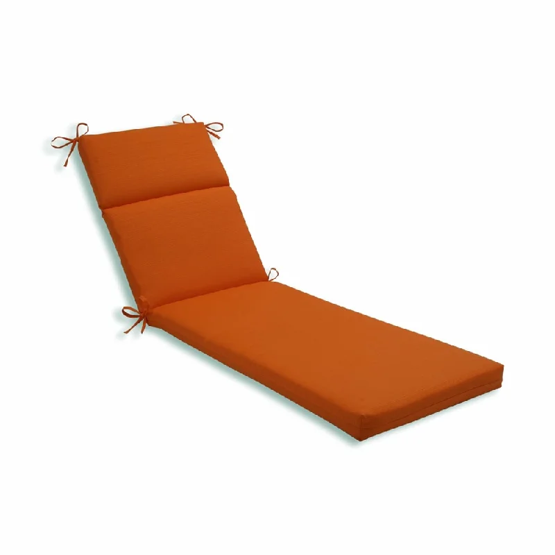 Pillow Perfect Outdoor Sundeck Chaise Lounge Cushion in Orange