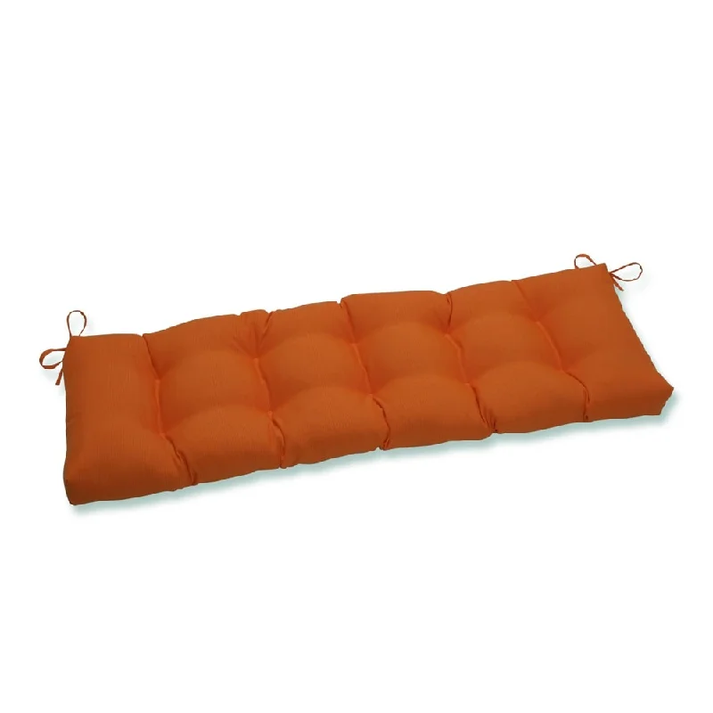 Pillow Perfect Outdoor Sundeck Orange Blown Bench Cushion