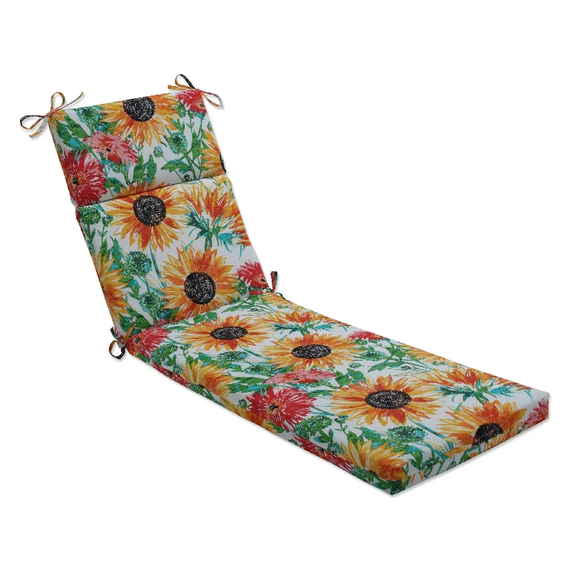 Pillow Perfect Outdoor Sunflowers Sunburst Chaise Lounge Cushion - 72.5 X 21 X 3 - 72.5 X 21 X 3