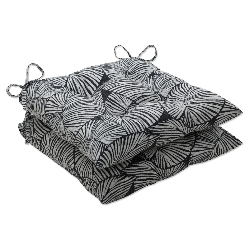 Pillow Perfect Outdoor Talia Noir Tufted Seat Cushions - 18.5 X 19 X 5 - 18.5 X 19 X 5