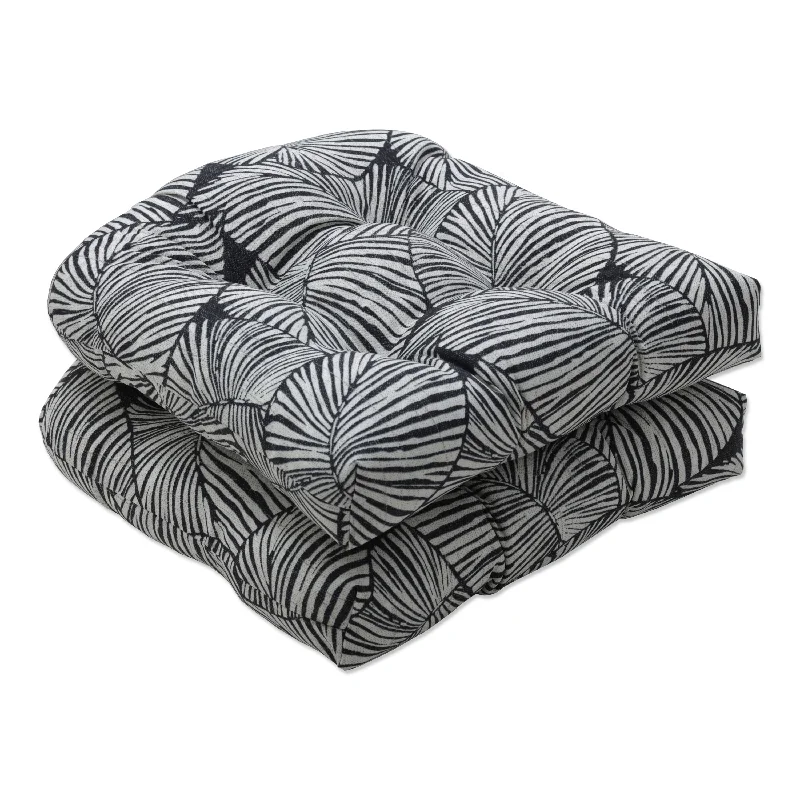 Pillow Perfect Outdoor Talia Noir Wicker Seat Cushion (Set of 2) - 19 X 19 X 5 - 19 X 19 X 5