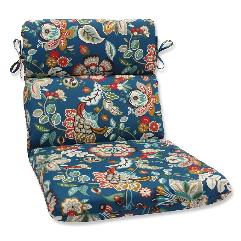 Pillow Perfect Outdoor Telfair Peacock Rounded Corners Chair Cushion