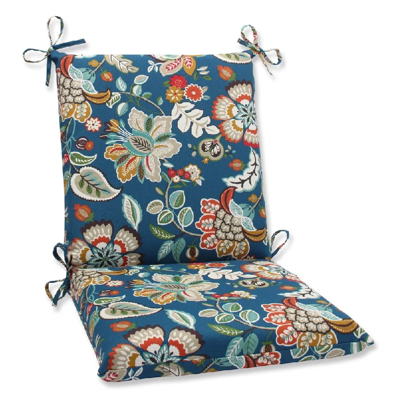 Pillow Perfect Outdoor Telfair Peacock Squared Corners Chair Cushion