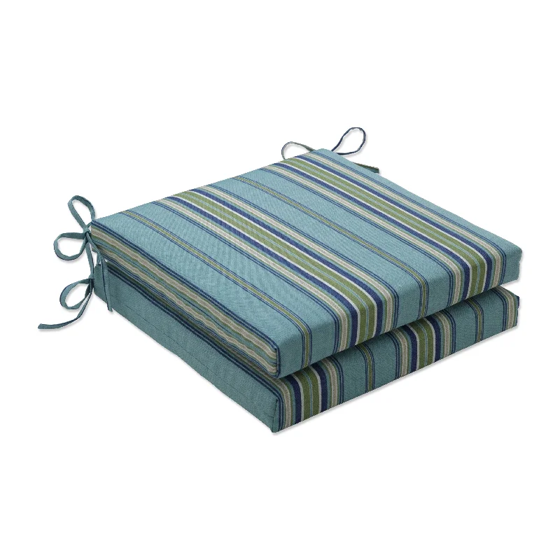 Pillow Perfect Outdoor Terrace Breeze Squared Corners Seat Cushion 20x20x3 (Set of 2) - 20 X 20 X 3 - 20 X 20 X 3