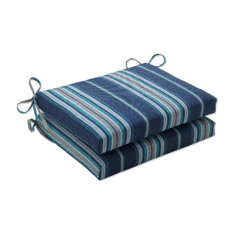 Pillow Perfect Outdoor Terrace Caribe Squared Corners Seat Cushion (Set of 2) - 16 X 18.5 X 3 - 16 X 18.5 X 3