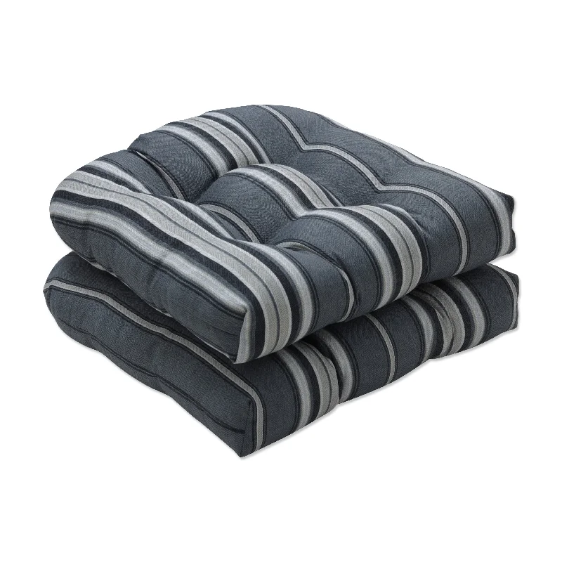 Pillow Perfect Outdoor Terrace Noir Wicker Seat Cushion (Set of 2) - 19 X 19 X 5 - 19 X 19 X 5