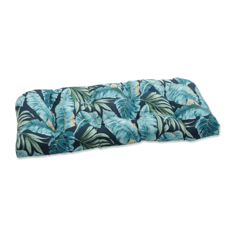 Pillow Perfect Outdoor Tortola Midnight Blue Wicker Loveseat Cushion - 19 X 44 X 5 - 19 X 44 X 5