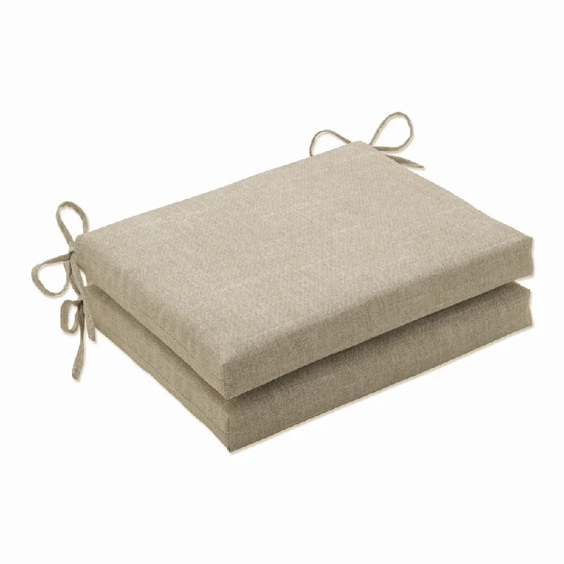 Pillow Perfect Outdoor Tory Bisque Squared Corners Seat Cushion (Set of 2) - 16 X 18.5 X 3 - 16 X 18.5 X 3