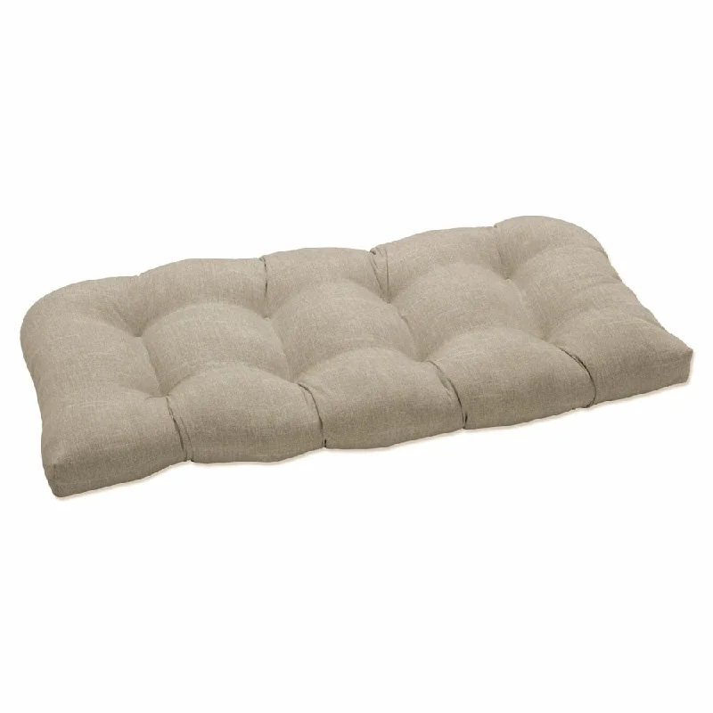 Pillow Perfect Outdoor Tory Bisque Wicker Loveseat Cushion - 19 X 44 X 5 - 19 X 44 X 5