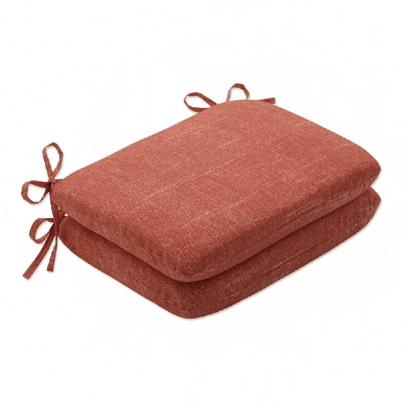 Pillow Perfect Outdoor Tory Sunset Rounded Corners Seat Cushion (Set of 2) - 15.5 X 18.5 X 3 - 15.5 X 18.5 X 3