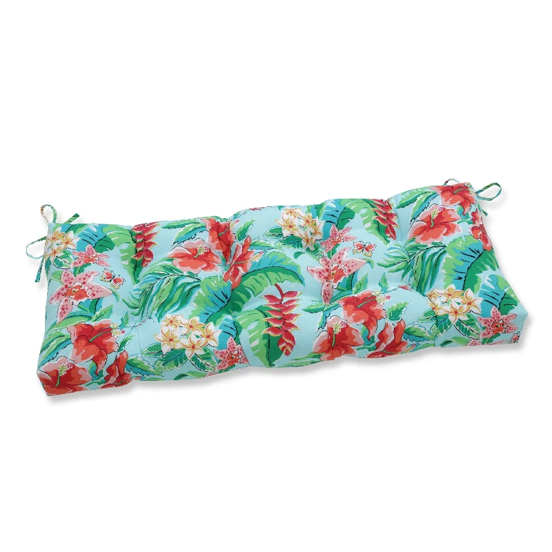 Pillow Perfect Outdoor Tropical Paradise Blown Bench Cushion