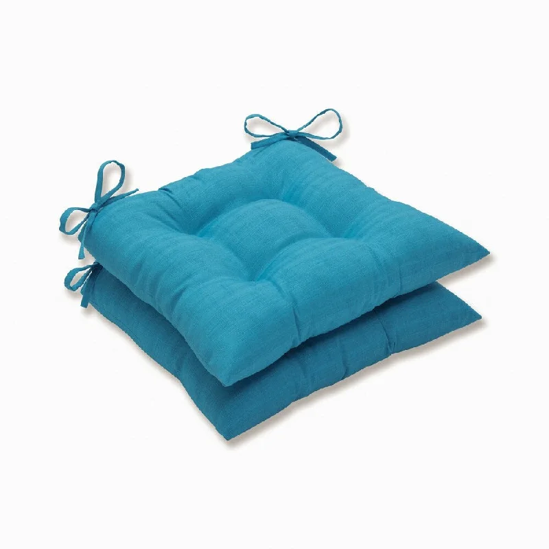 Pillow Perfect Outdoor Veranda Turquoise Wrought Iron Seat Cushion (Set of 2)