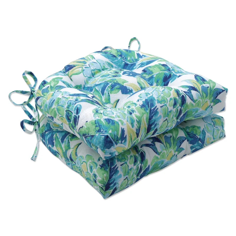 Pillow Perfect Outdoor Vida Opal Reversible Chair Pad (Set of 2) - 15.5 X 16 X 4 - 15.5 X 16 X 4