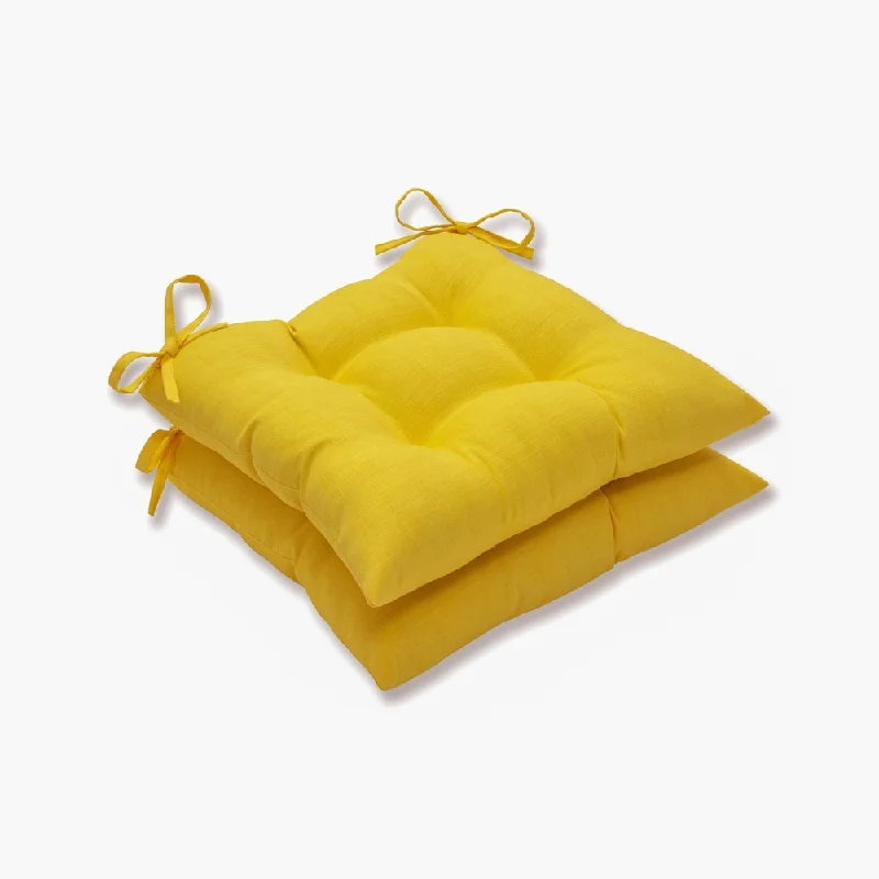 Pillow Perfect Outdoor Yellow Wrought Iron Seat Cushion (Set of 2)