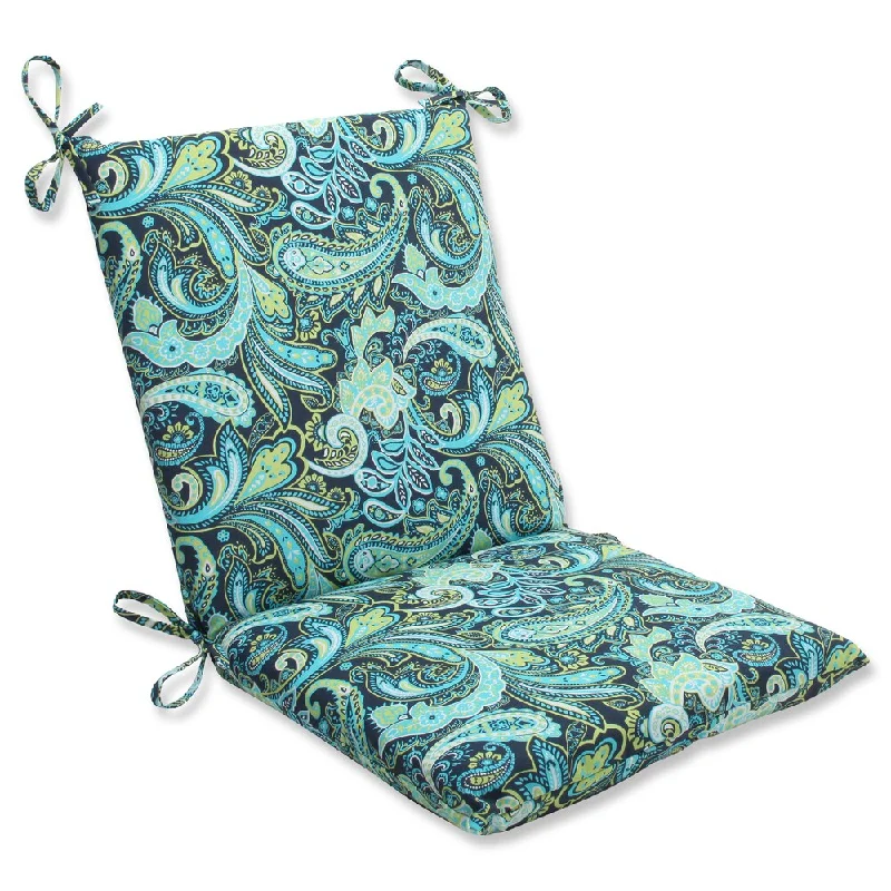 Pillow Perfect Pretty Paisley Navy Squared Corners Chair Outdoor Cushion