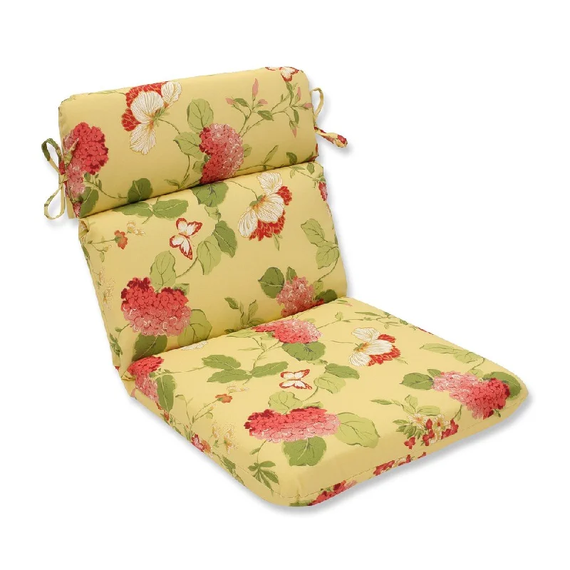 Pillow Perfect 'Risa' Lemonade Rounded Indoor/ Outdoor Chair Cushion