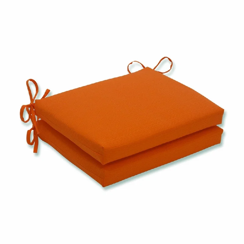 Pillow Perfect Sundeck Polyester Orange Square Outdoor Seat Cushions (Set of 2)