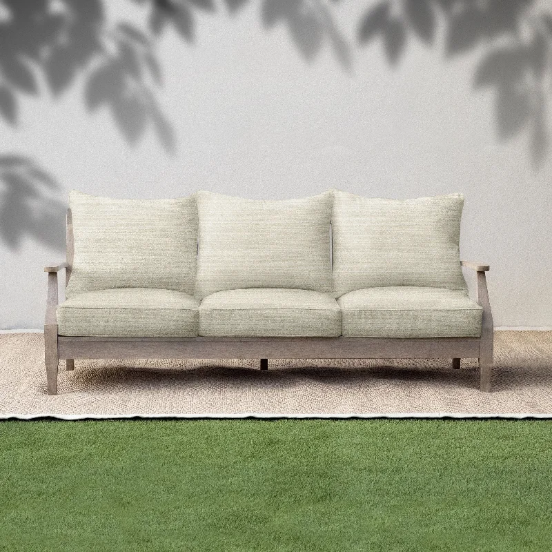 Sorra Home Outdura Chic Ecru Indoor/Outdoor Corded Pillow and Cushion Sofa Set