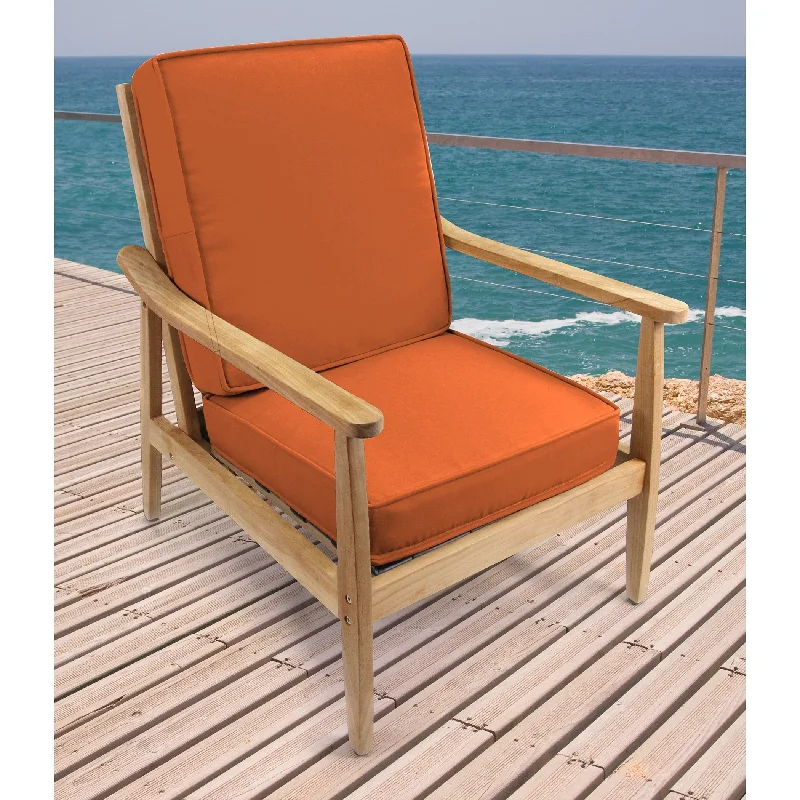 Sunbrella 22" x 45" Rust Solid Outdoor Deep Seat Chair Cushion Set with Ties - 45'' L x 22'' W x 4'' H