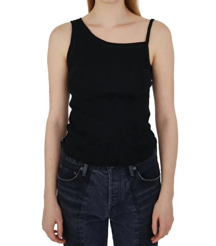 Asymmetric Cami Top In Black