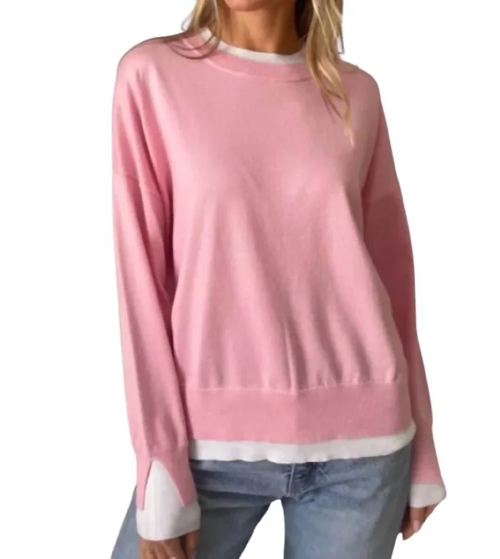 Claire Long Sleeve Top In Pink