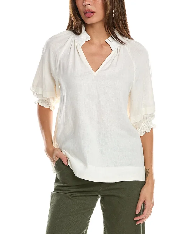 FATE Linen-Blend Top