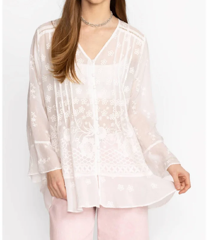 Fleur Du Jour Tunic In White