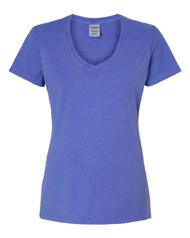 Garment-Dyed Women's V-Neck T-Shirt