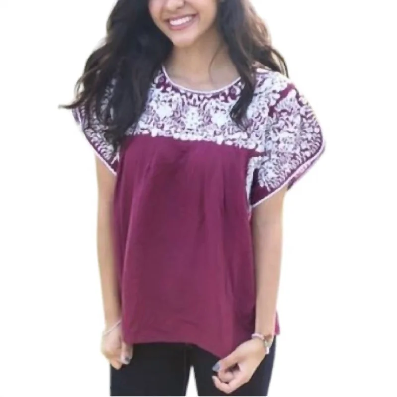 Greek Top In Maroon