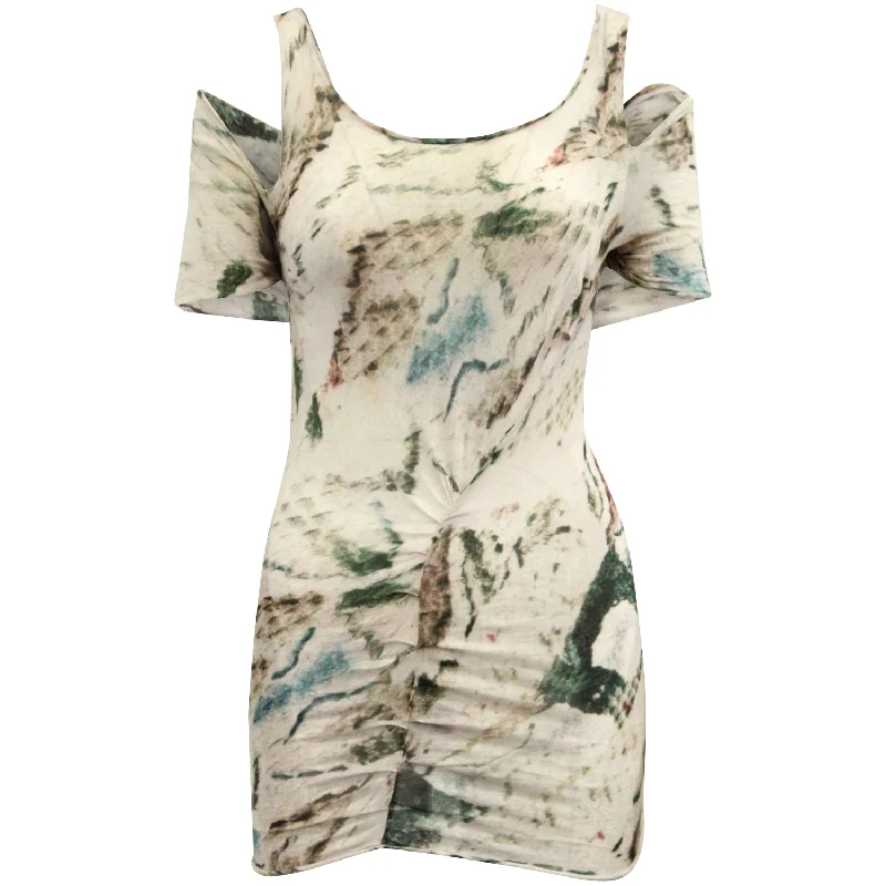 Isabel Marant Printed Asymmetrical Top in Multicolor Cotton