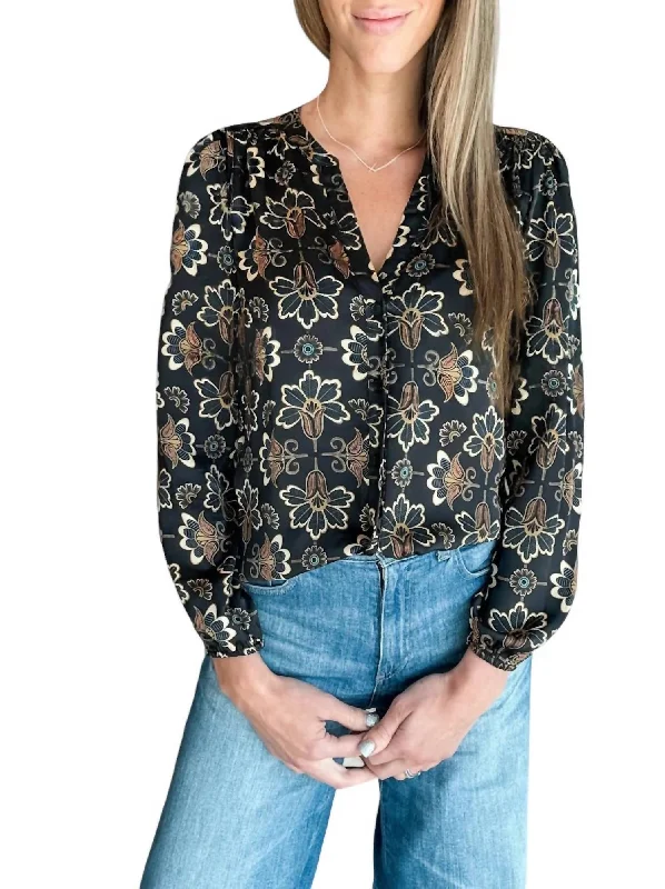 Jalen Long Sleeve Blouse In Dakota