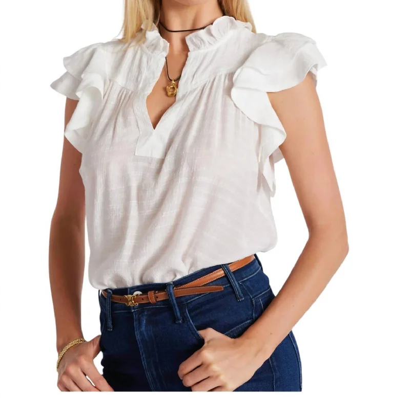 Margarita Poplin Top In White