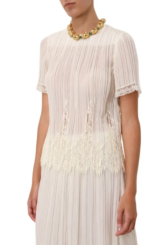 Pleated Top In Cream