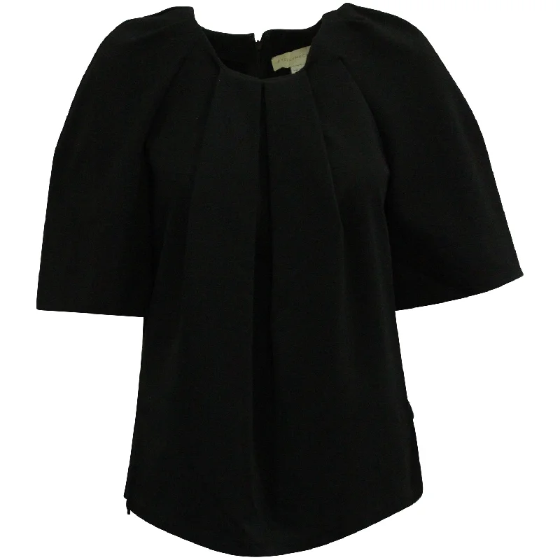 Stella McCartney Pleated Neckline Top in Black Cotton